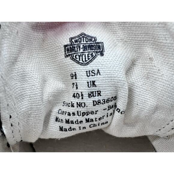 HARLEY-DAVIDSON D83605 Womens Rose & Dagger Canvas Low Tops Black Sz 9.5 NWT - Picture 11 of 12